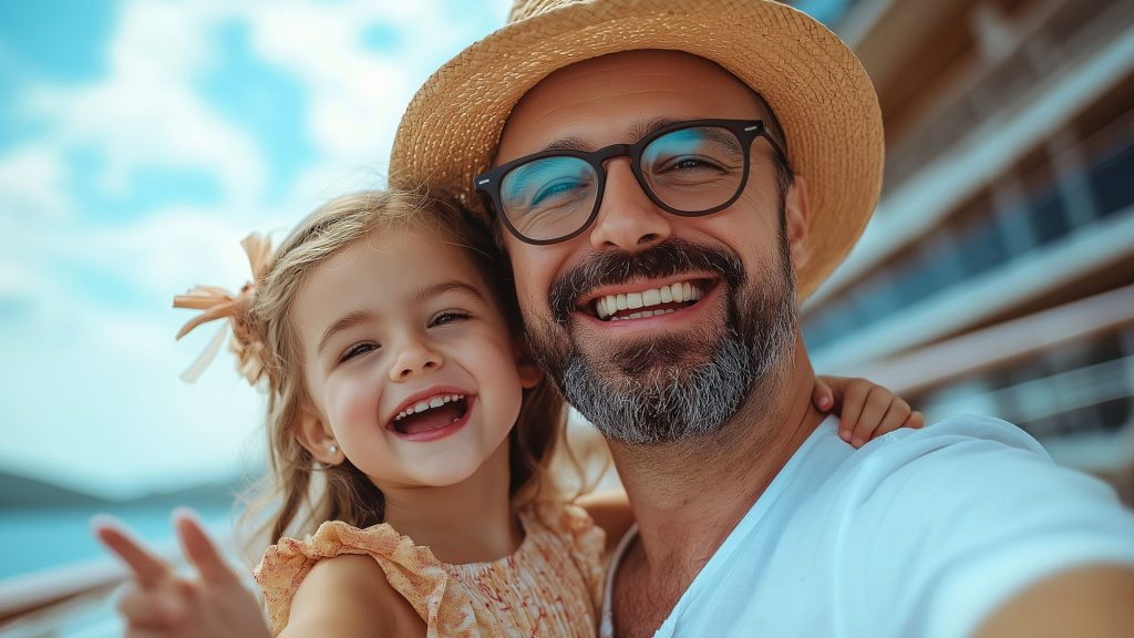papa feliz con nina